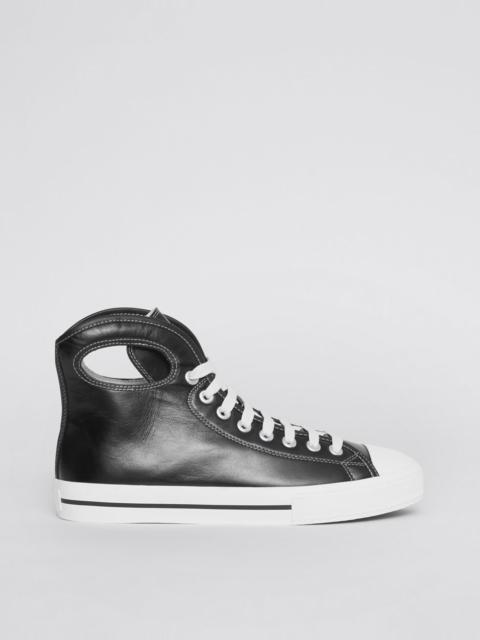 Burberry Porthole Detail Leather High-top Sneakers