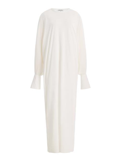 DARKPARK Frida Cuffed Cotton-Jersey Maxi Dress white