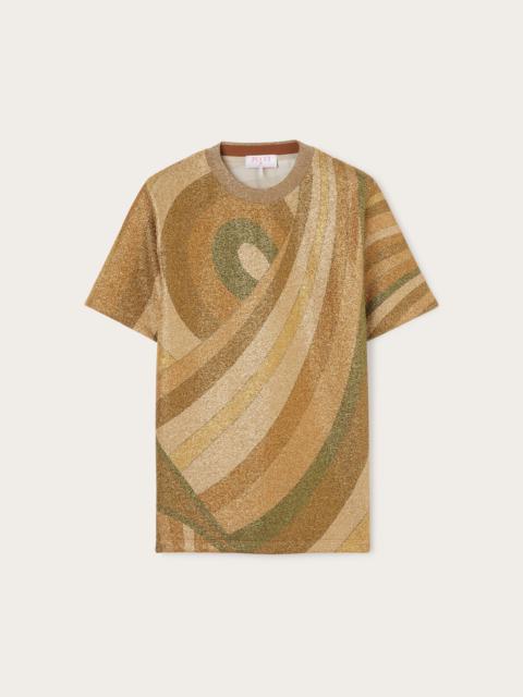 PUCCI MARMO PRINT JERSEY LAMÉ T-SHIRT