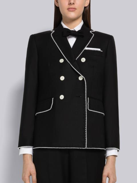 Thom Browne Super 120s Wool Twill Classic Sport Coat With Pearls