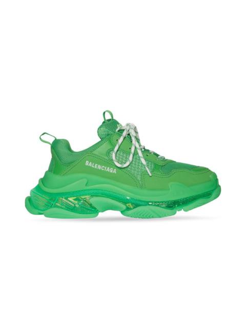 BALENCIAGA Men's Triple S Sneaker Clear Sole in Fluo Green