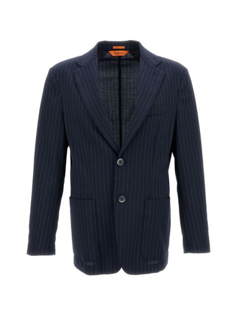BARENA pinstripe patch pocket jacket