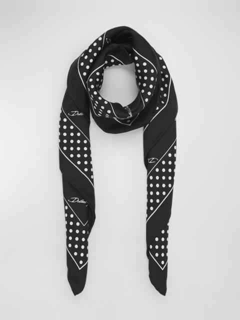 Dolce & Gabbana DG Monogram Jacquard  Silk Twill Scarf