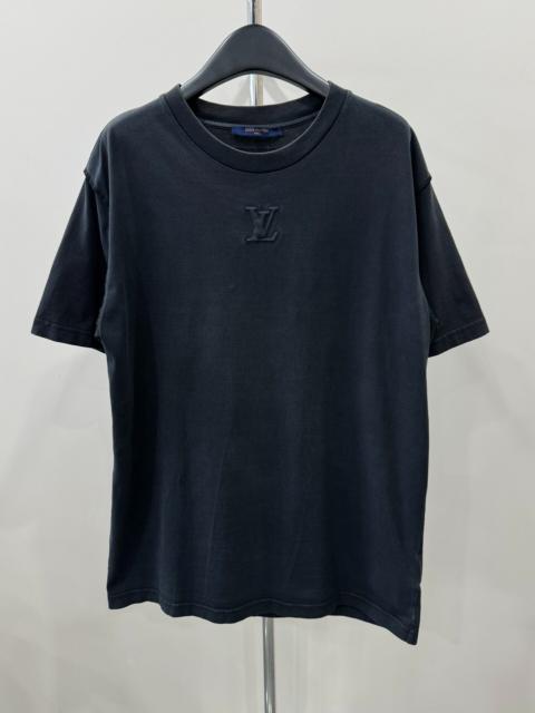 Louis Vuitton Louis Vuitton Black Embossed Logo Short Sleeve Top