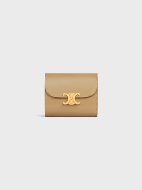 CELINE Triomphe Small Flap Wallet in Shiny calfskin