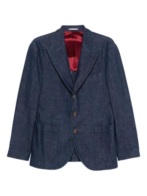 Brunello Cucinelli three-button patch-pocket blazer