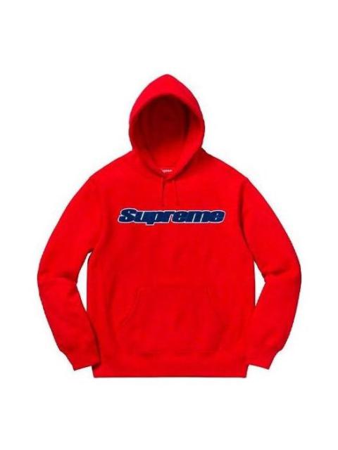 Supreme Chenille Hooded Sweatshirt 'Red Navy' SUP-SS19-024