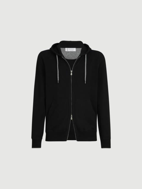 Brunello Cucinelli Cashmere sweatshirt-style cardigan with hood
