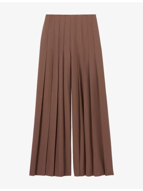 Claudie Pierlot Wide Straight-Leg Wool-Blend Trousers