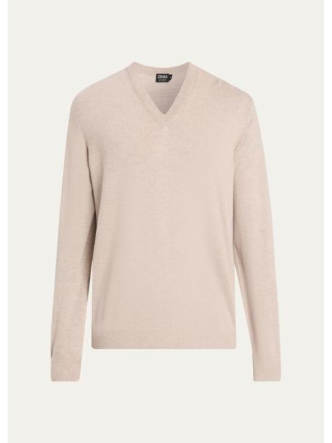 ZEGNA Men's Oasi Cashmere V-Neck Sweater