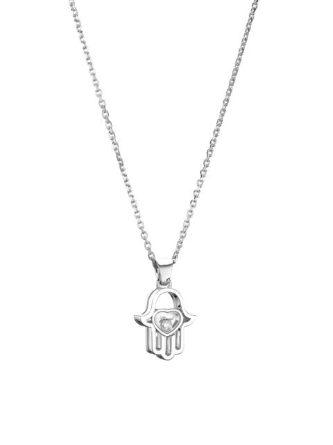 Chopard Women's Hand of Fatima Diamond & 18K White Gold Pendant Necklace - White Gold
