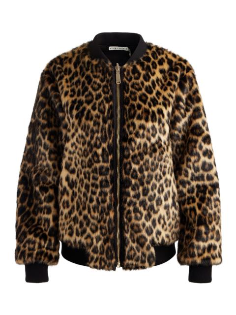 Alice + Olivia BECKY REVERSIBLE FAUX FUR BOMBER JACKET