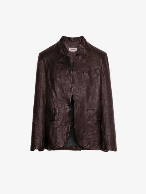 Zadig & Voltaire Verys Crinkled Leather Blazer