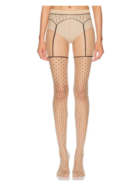 Wolford Dotted Garter Belt Tights