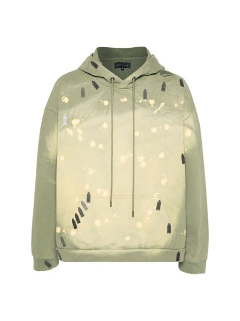 WHO DECIDES WAR logo-appliquÃ© distressed hoodie