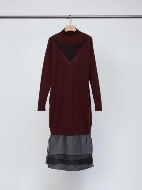 3.1 Phillip Lim Mockneck Knit Dress with Lace Inlay