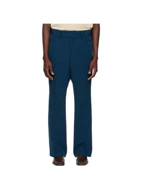 NEEDLES Navy Poly Light Double Cloth Boot-Cut Trousers
