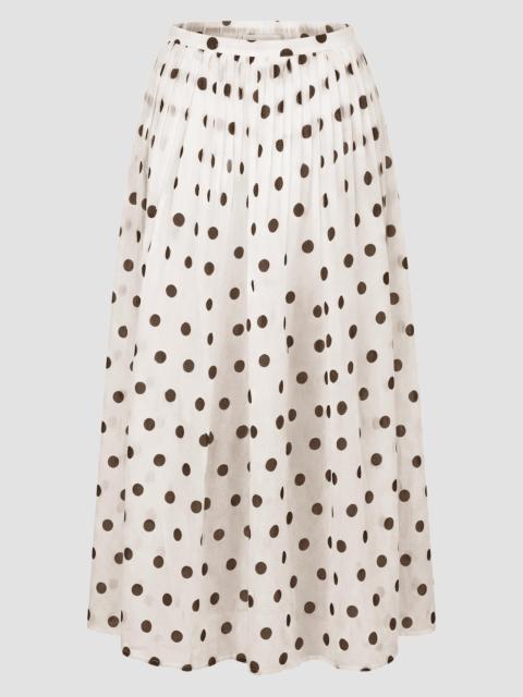NICHOLAS Women's Marit Polka Dot Midi Skirt - Ivory Black Polka Dot