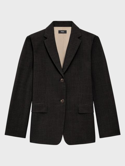 Traceable Wool Slim Single-Breasted Blazer
