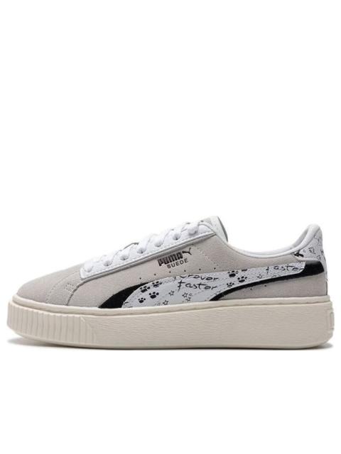 PUMA (WMNS) PUMA Suede Platform Draw 'Grey White' 395904-02