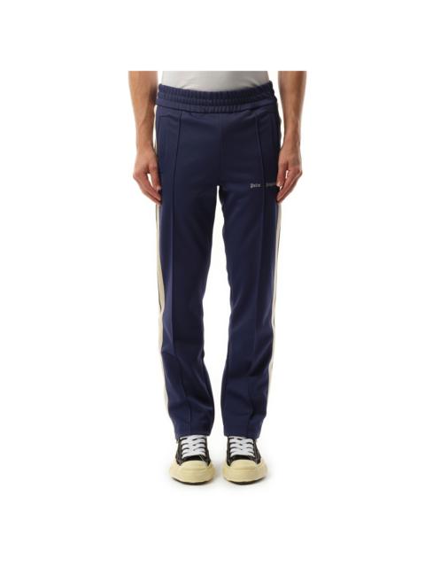 Palm Angels Logo Track Pants in Navy Blue/Off White