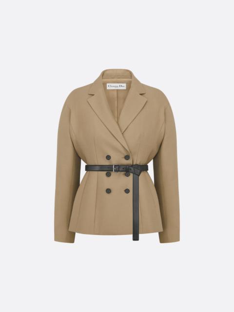 ジャケット Dior Belted Jacket With Removable Scarf Dior Belted Jacket with Removable Scarf Gray Virgin Wool