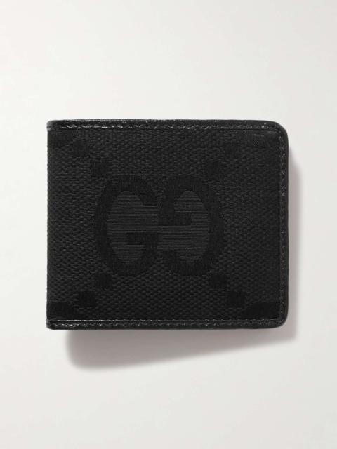GUCCI Leather and Logo-Jacquard Wallet