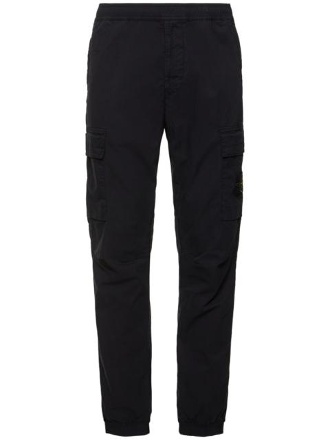 Tapered stretch cotton pants