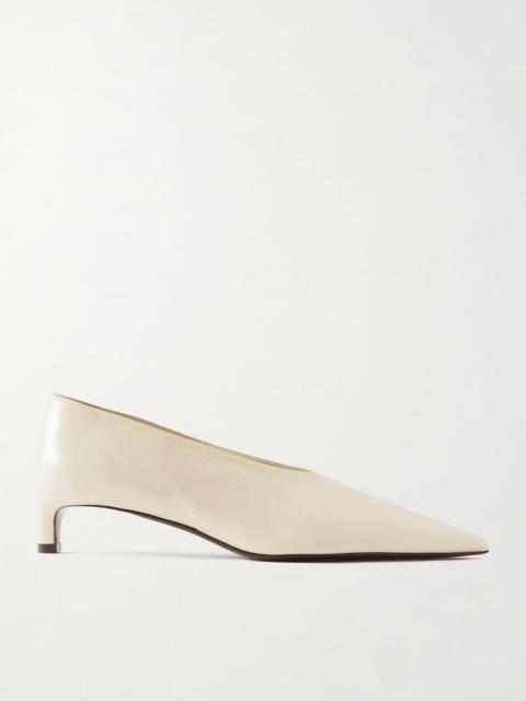 Jil Sander Crinkled Patent-leather Pumps