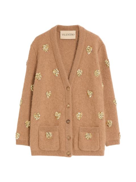 Valentino Women's Embroidered Cardigan - Camel Gold