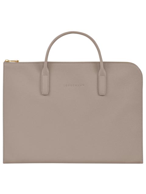 Le Foulonné S Briefcase Turtledove - Leather