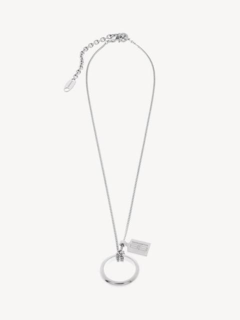 BALENCIAGA Saint-germain Ring Necklace in Shiny Silver