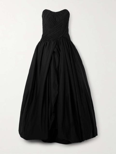 Aje. Spatial asymmetric strapless draped cotton-sateen gown