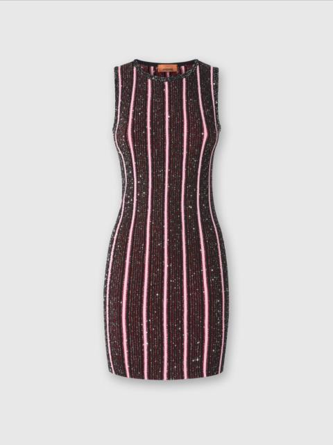Missoni Ribbed striped mini-dress with sequins