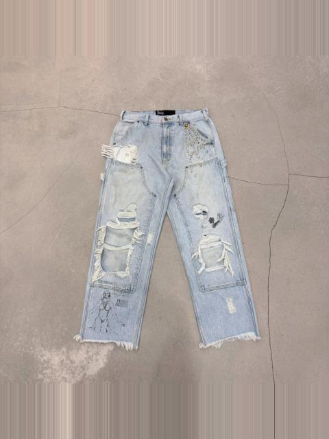 Paly Paly SS26 Hollywood Distressed Rivet Double-Knee Work Pants