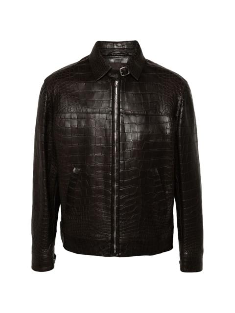 embossed-leather jacket