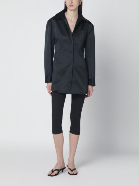 The Frankie Shop Black satin shirt dress