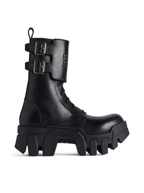 BALENCIAGA Women's Bulldozer Combat Lace-up Boot in Black