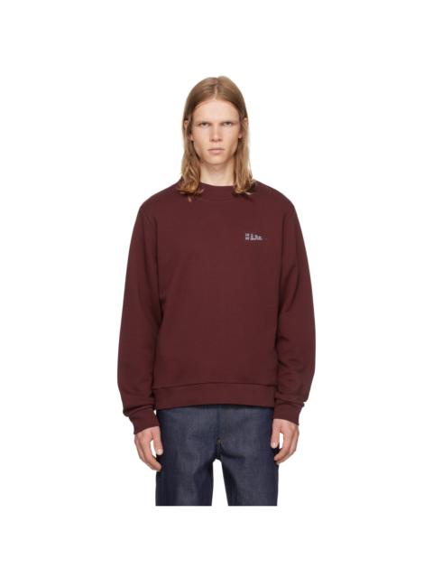 A.P.C. Burgundy Printed-Logo Sweatshirt