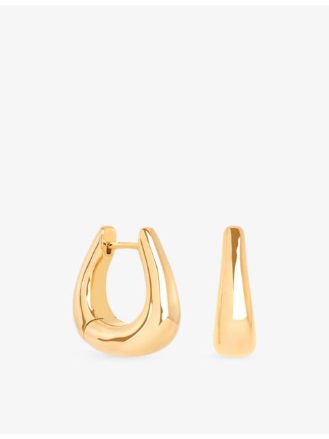 ASTRID & MIYU Horseshoe 18ct Yellow Gold-Plated Brass Hoop Earrings