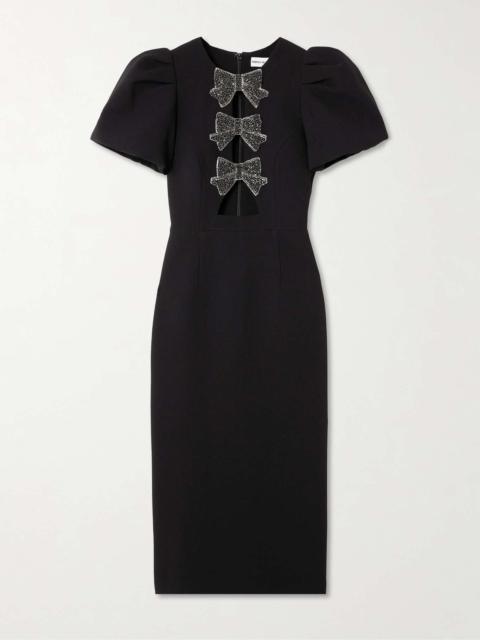 REBECCA VALLANCE Eliana cutout embellished cady midi dress