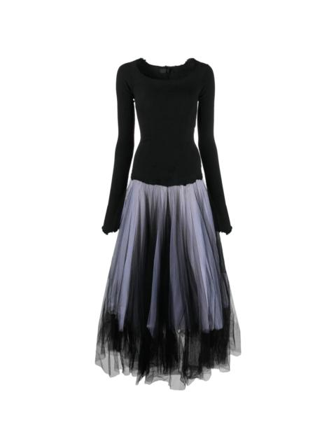 Marc Le Bihan two-tone tulle midi dress