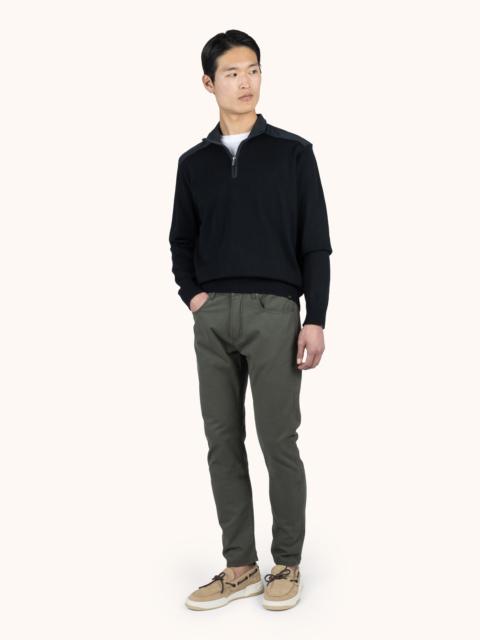 Paul & Shark HALF-ZIP SWEATER IN SOFT COOL TOUCH WOOL WITH TYPHOON® RE-4X4 STRETCH DETAILS
