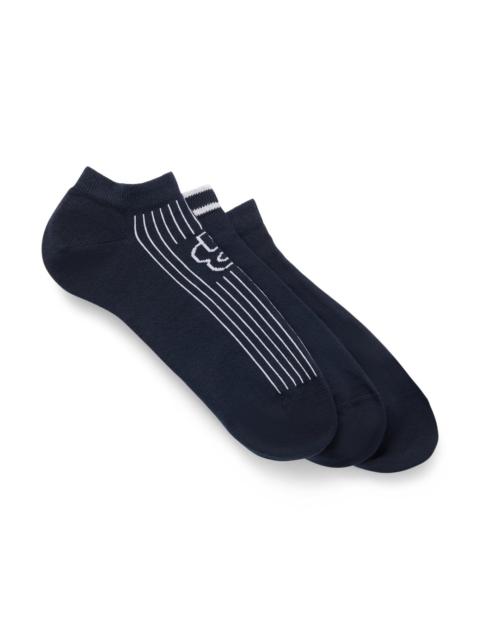 BOSS THREE-PACK OF ANKLE-LENGTH SOCKS WITH BRANDING