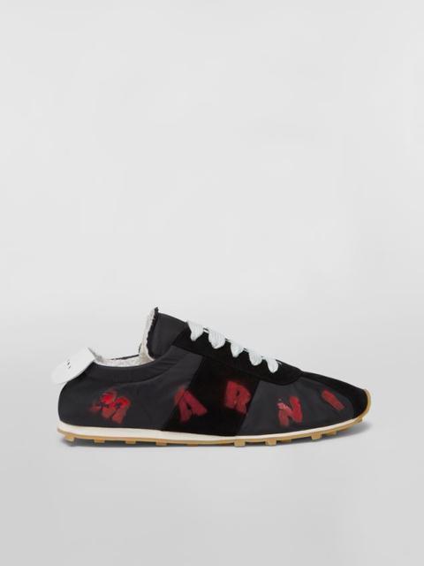 Marni BLACK POLYAMIDE SNEAKER WITH AIRBRUSHED MARNI LOGO