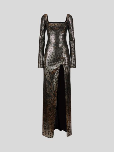 Etro LONG DRESS WITH PRINTED MICRO LAMINAS