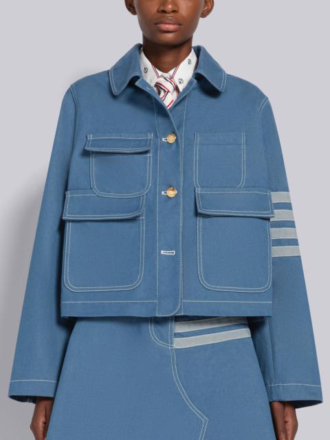 Thom Browne Denim Round Collar Utility Jacket