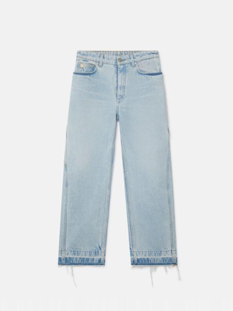 Wide-Leg Mid-Rise Denim Jeans
