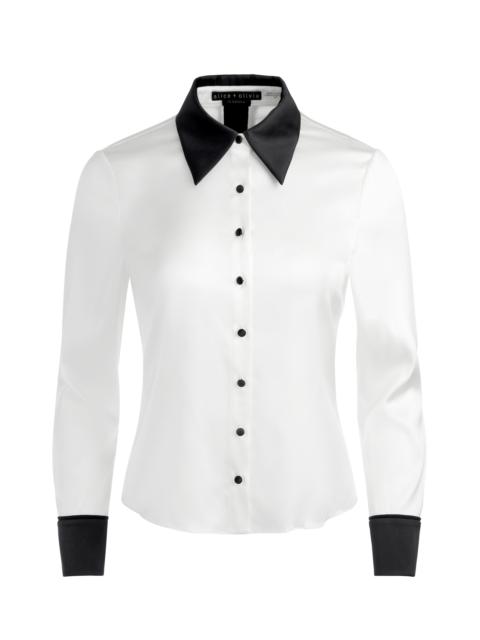 Alice + Olivia WILLA FITTED PLACKET TOP