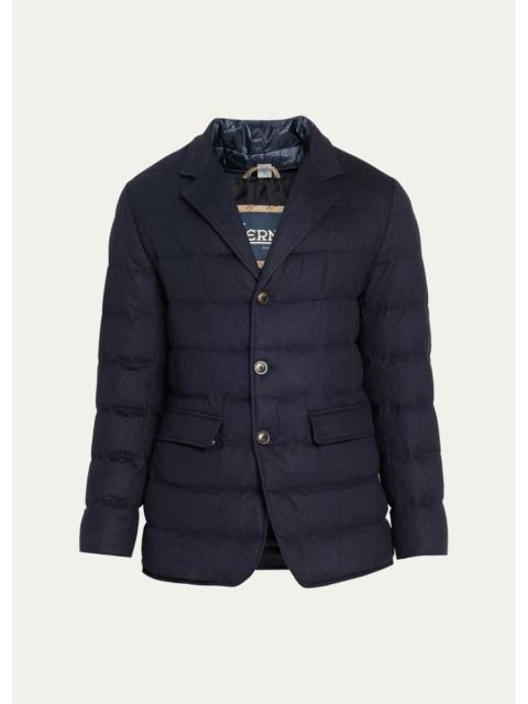 Herno Men's Cashmere-Blend Quilted Blazer Jacket